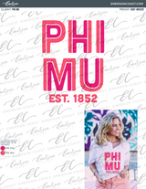 Phi Mu Bright Pink Font Notch Tee