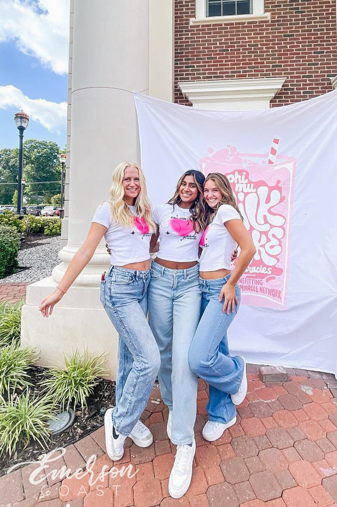 Phi Mu Milkshakes for Miracles Baby Tee