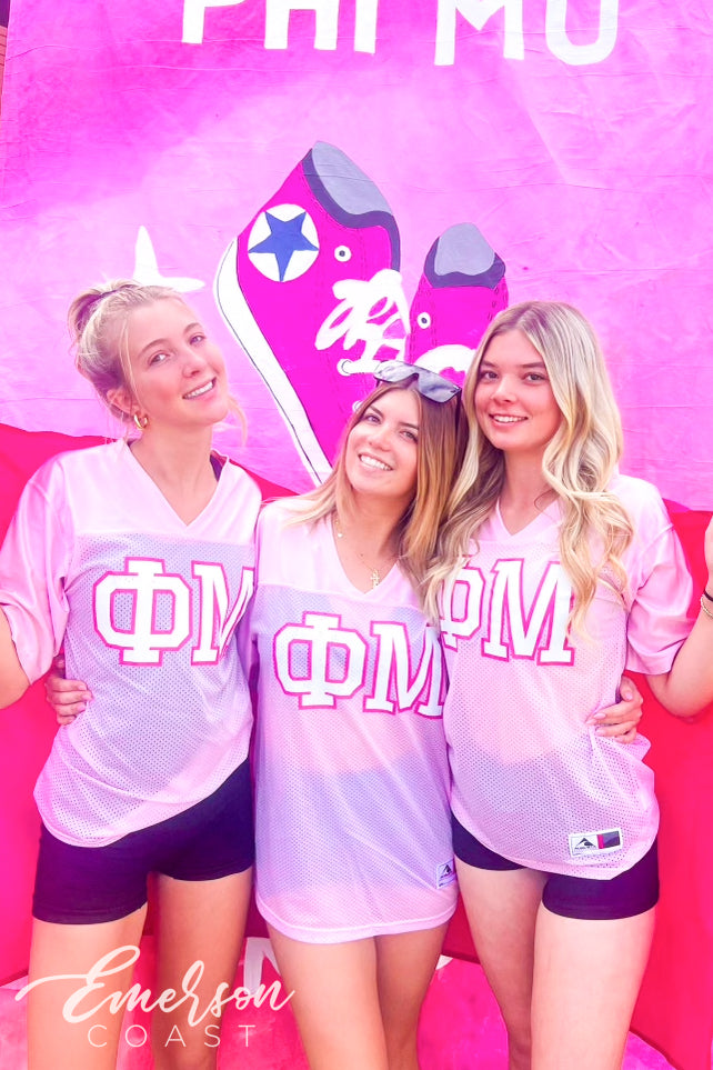 Phi Mu Pink Philanthropy Mesh Jersey