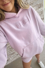 Pi Phi Embossed Lilac Hoodie and Shorts Set