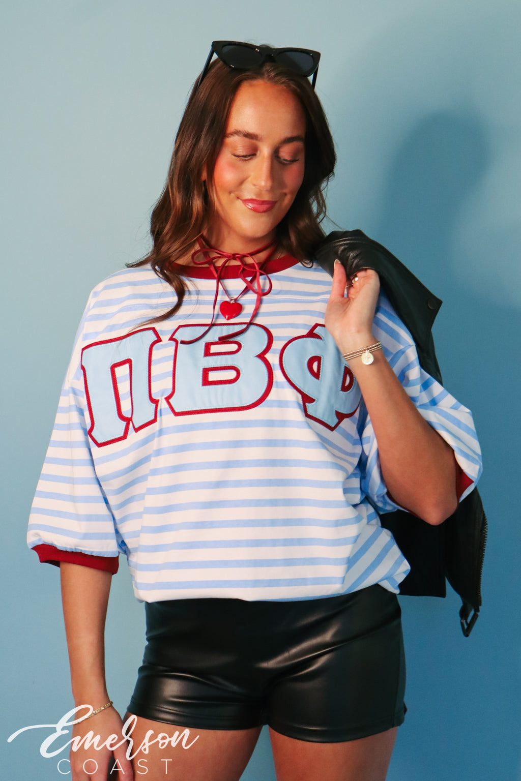 Pi Phi Striped Greek Letter Jersey
