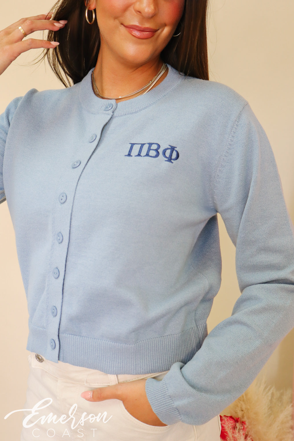 Pi Beta Phi Simple Letter Cardigan