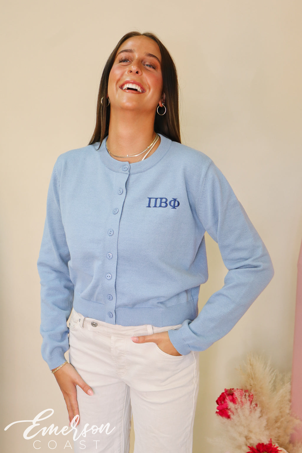 Pi Beta Phi Simple Letter Cardigan