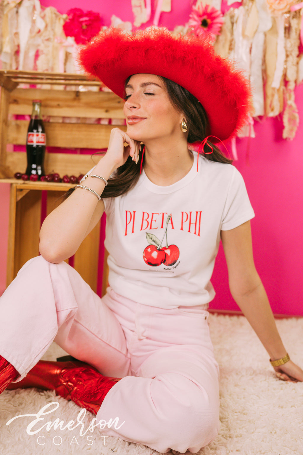 Pi Phi Better Together Cherry Bid Day Baby Tee