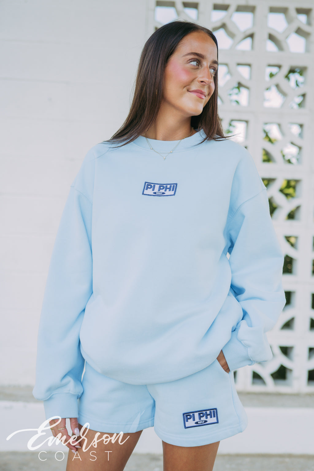 Pi Beta Phi Breeze Crewneck and Shorts Set
