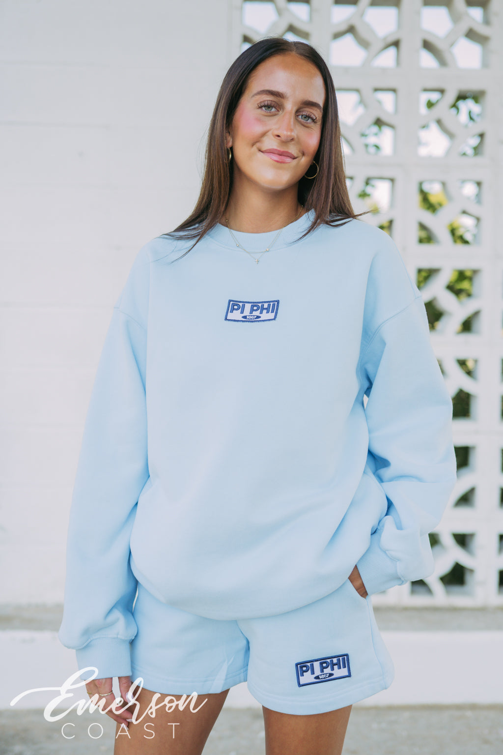 Pi Beta Phi Breeze Crewneck and Shorts Set