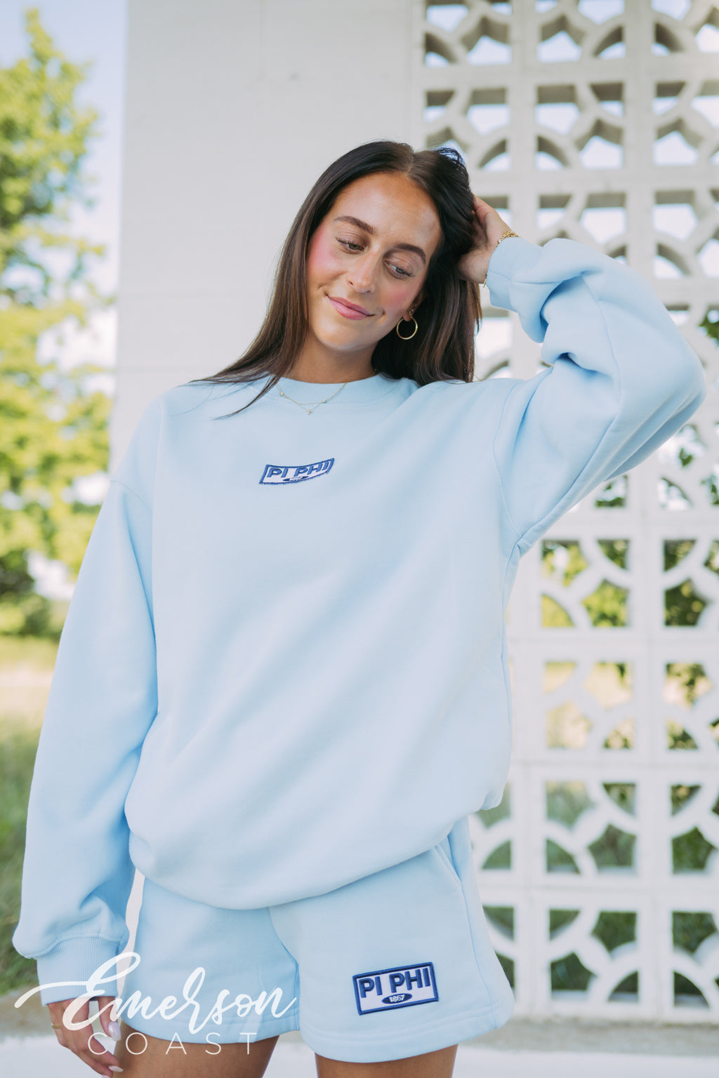 Pi Beta Phi Breeze Crewneck and Shorts Set