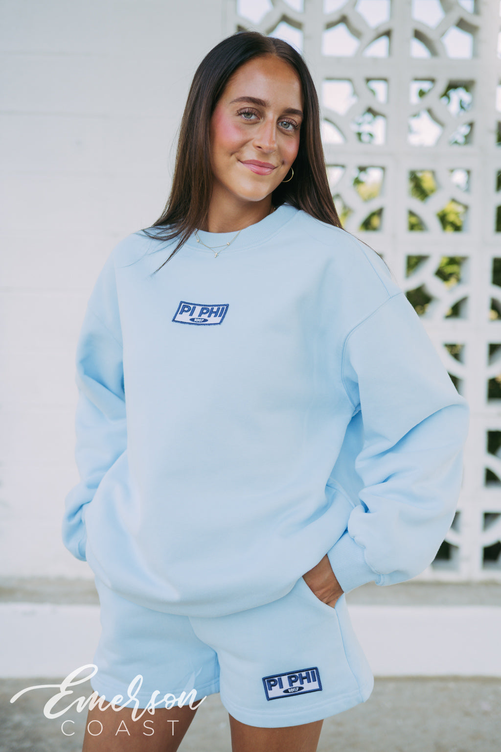 Pi Beta Phi Breeze Crewneck and Shorts Set
