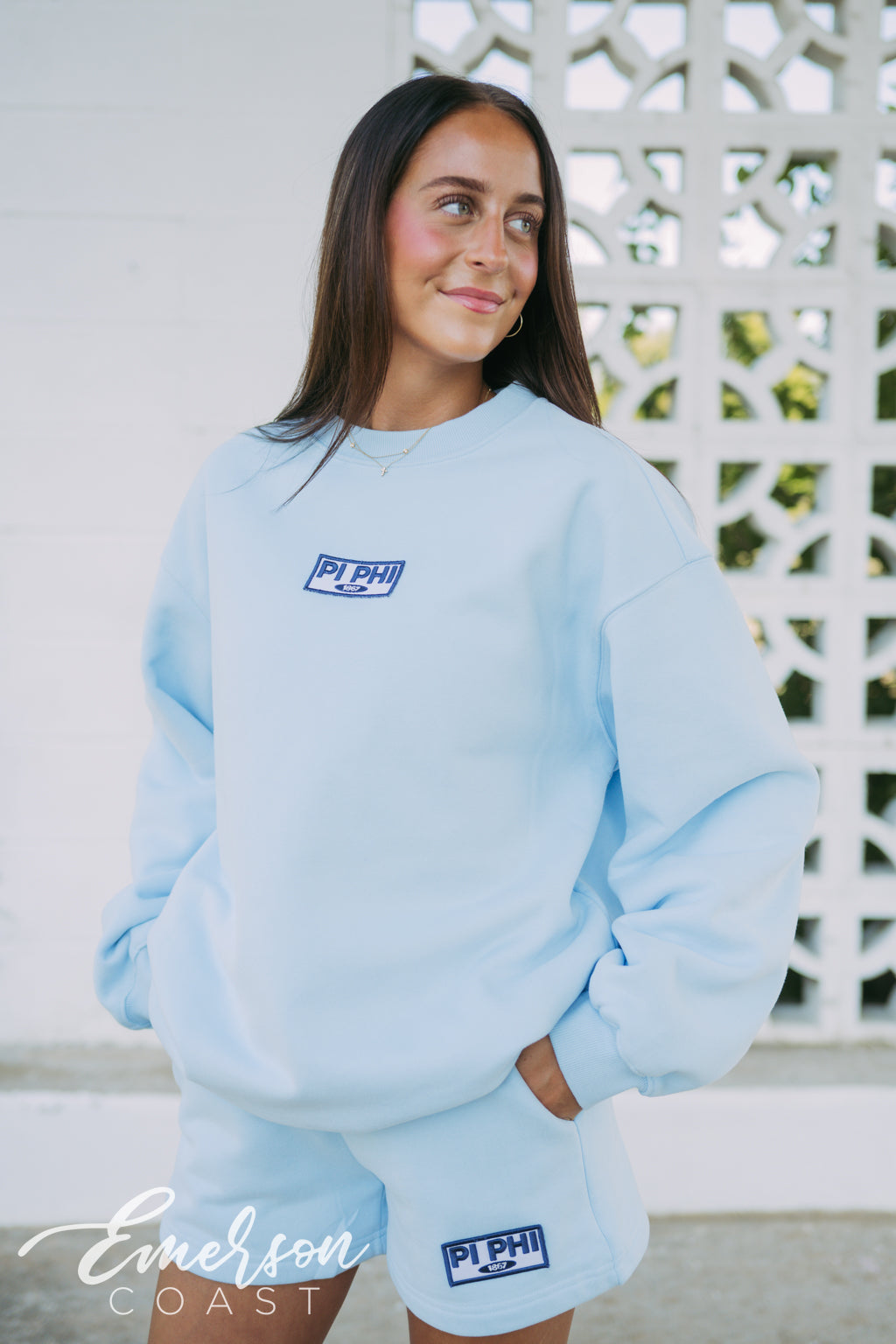 Pi Beta Phi Breeze Crewneck and Shorts Set
