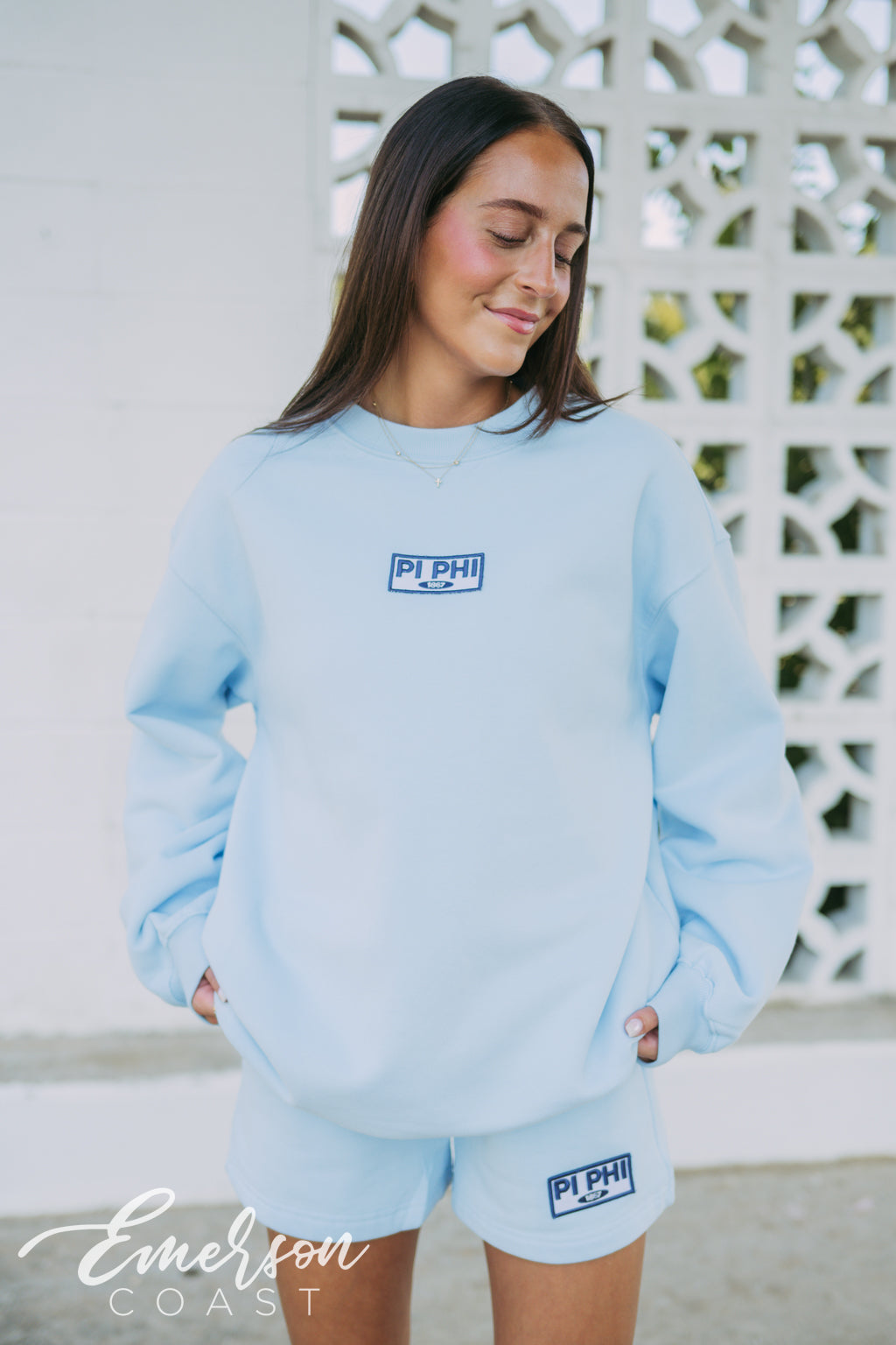 Pi Beta Phi Breeze Crewneck and Shorts Set