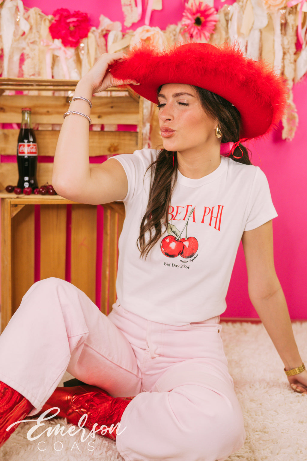 Pi Phi Better Together Cherry Bid Day Baby Tee