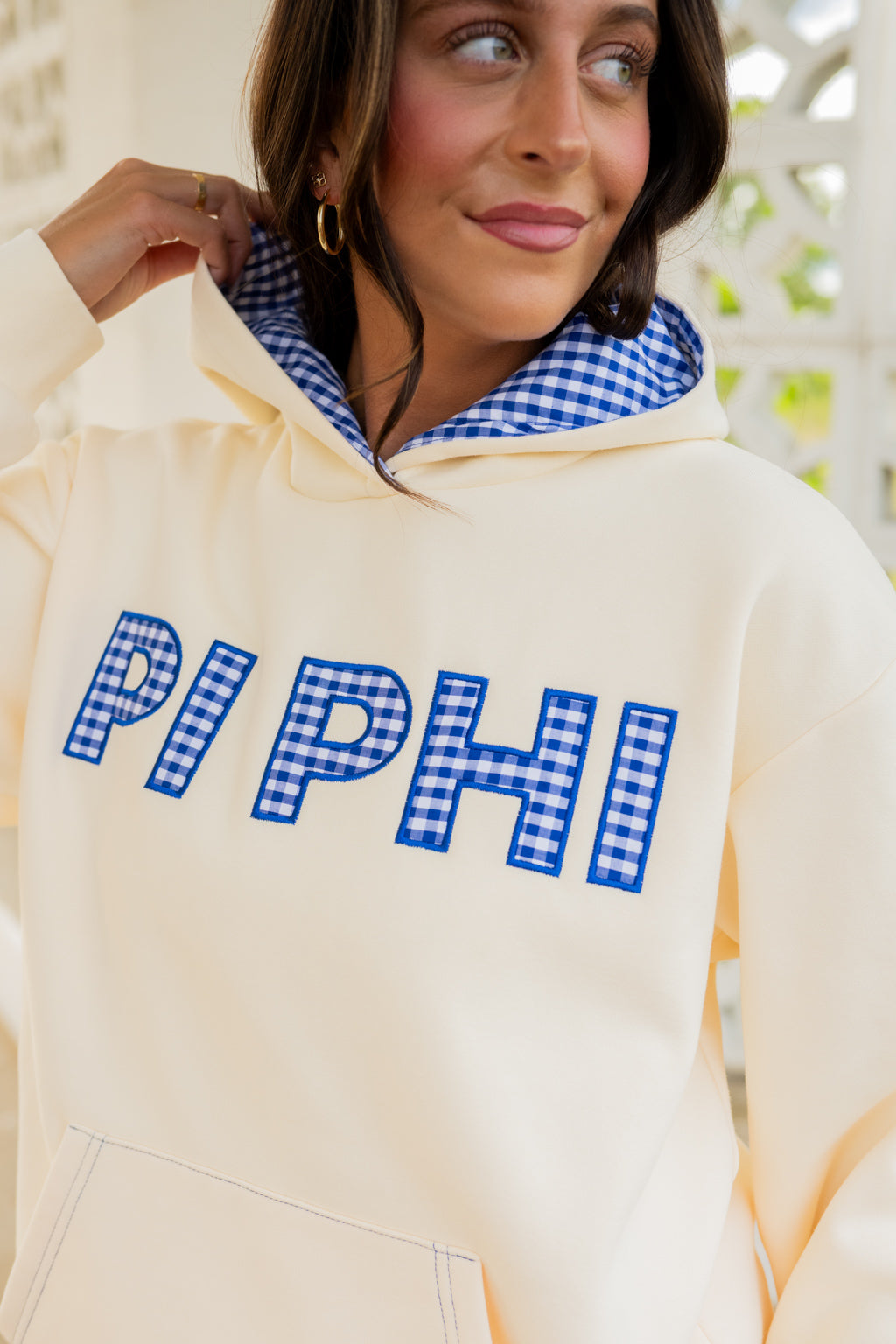 Custom Gingham Appliqué Hoodie + Shorts Set