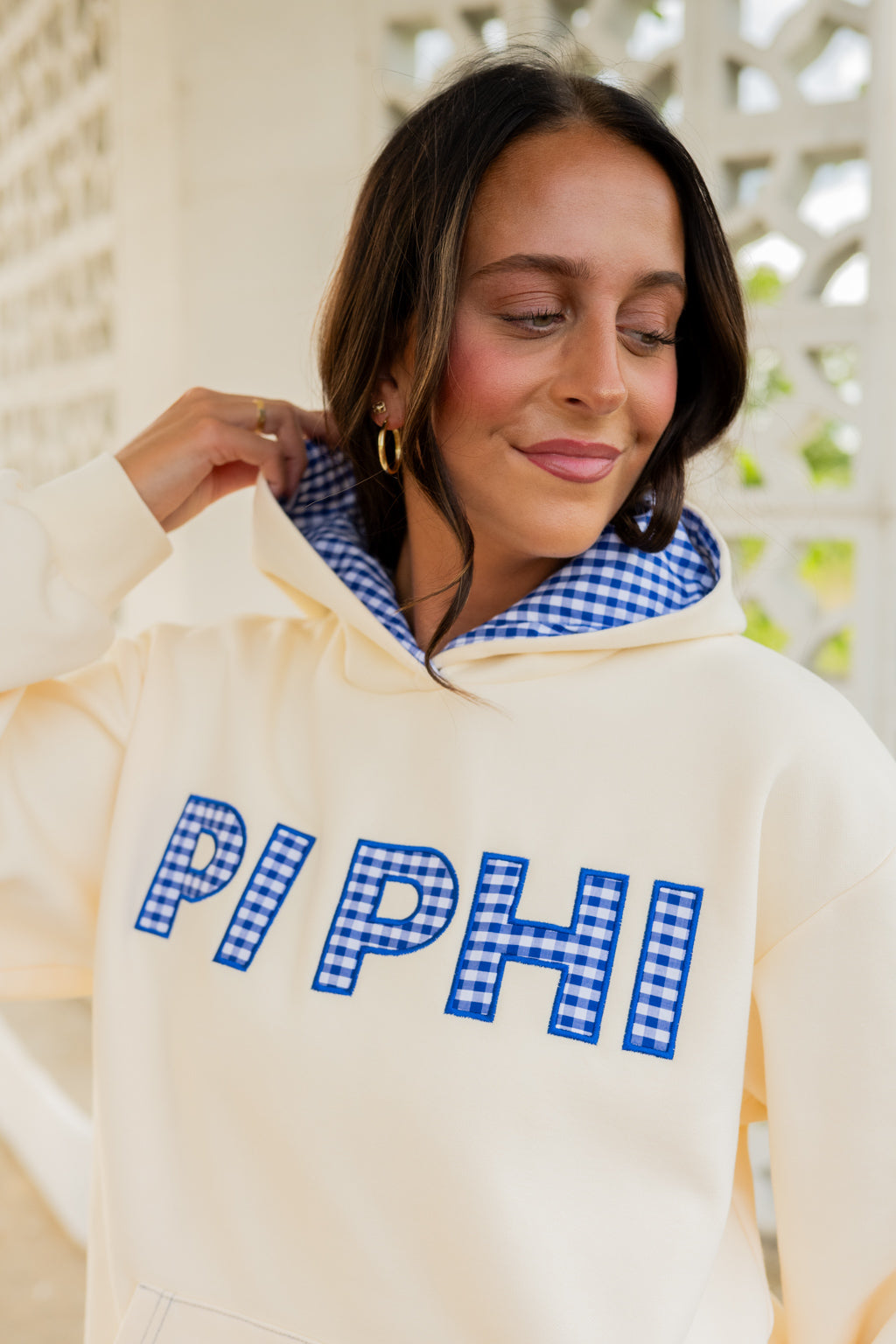 Custom Gingham Appliqué Hoodie + Shorts Set