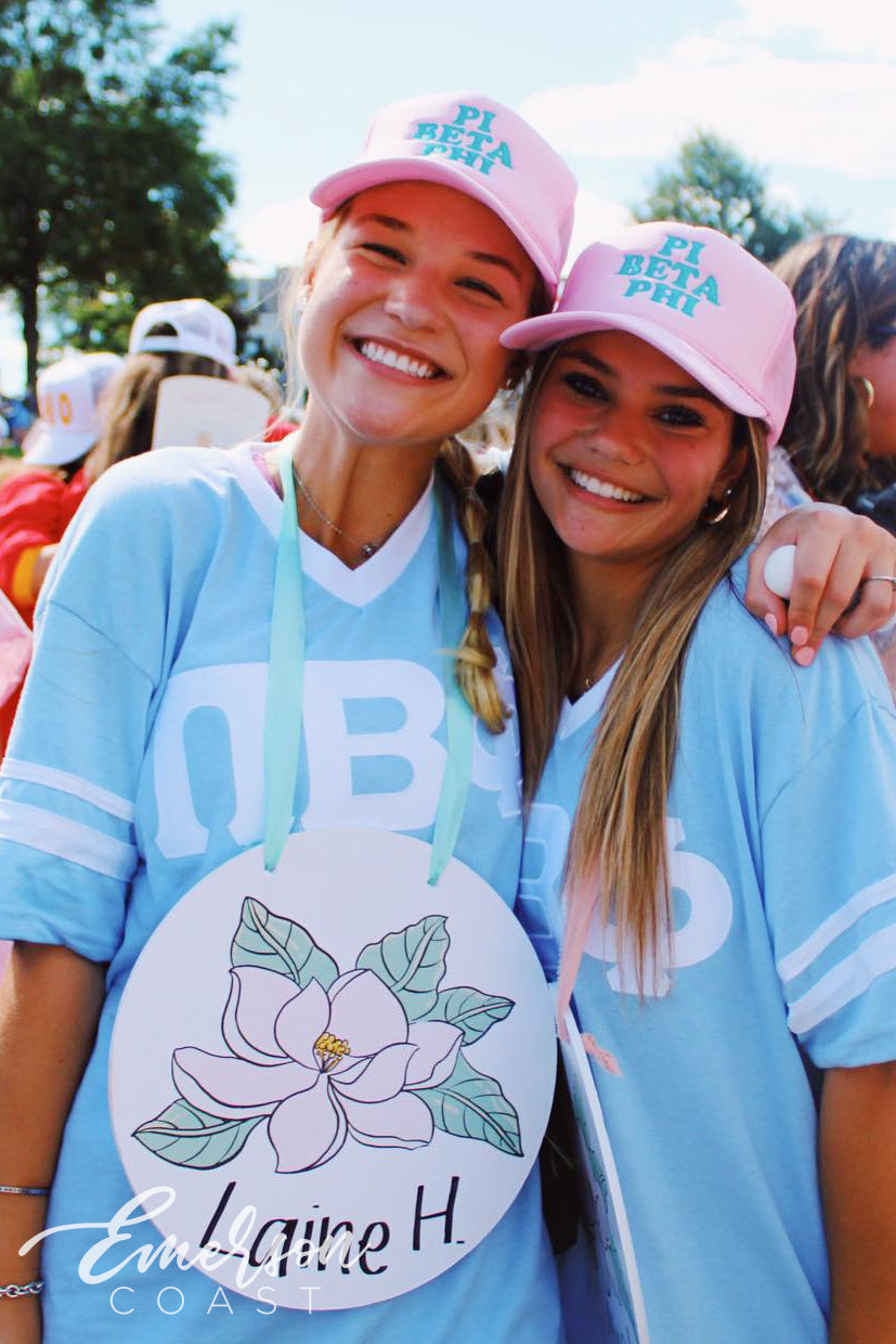 Pi Beta Phi Light Blue Stitched Letters Jersey