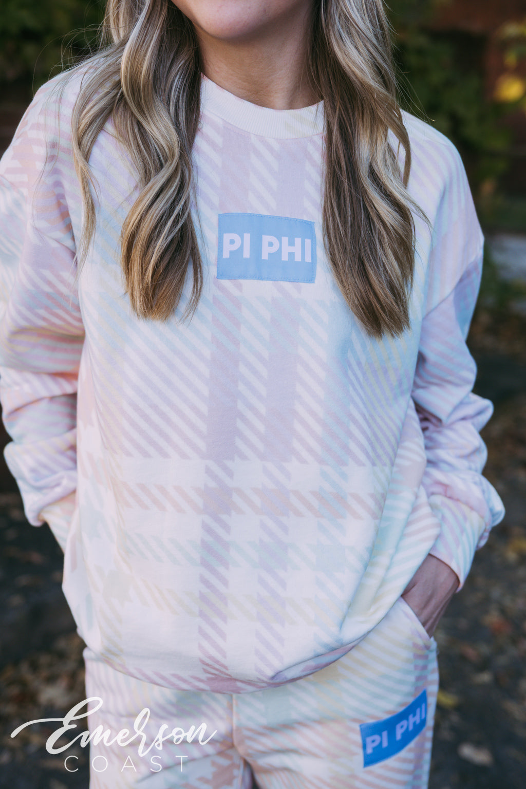 Pi Phi Pastel Plaid Patch Set