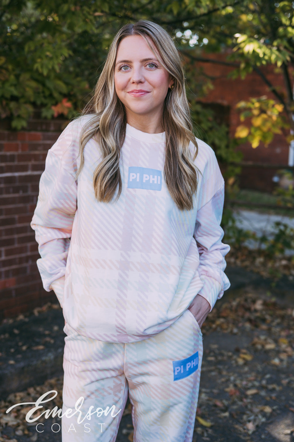 Pi Phi Pastel Plaid Patch Set