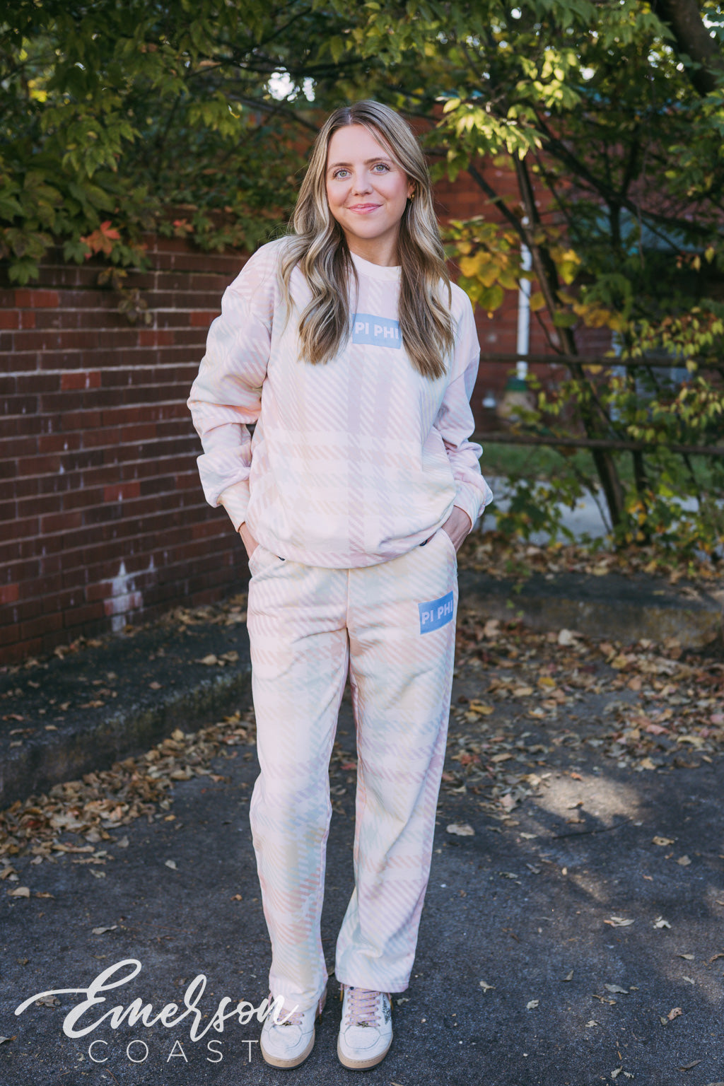 Pi Phi Pastel Plaid Patch Set