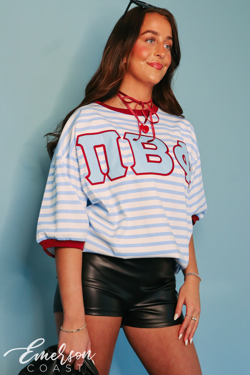 Pi Phi Striped Greek Letter Jersey