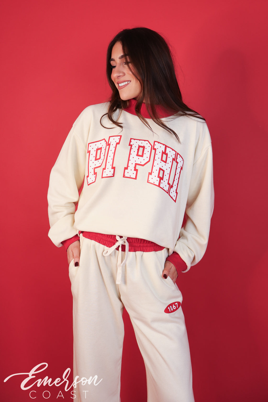 Pi Phi Valentines Mock Neck Set
