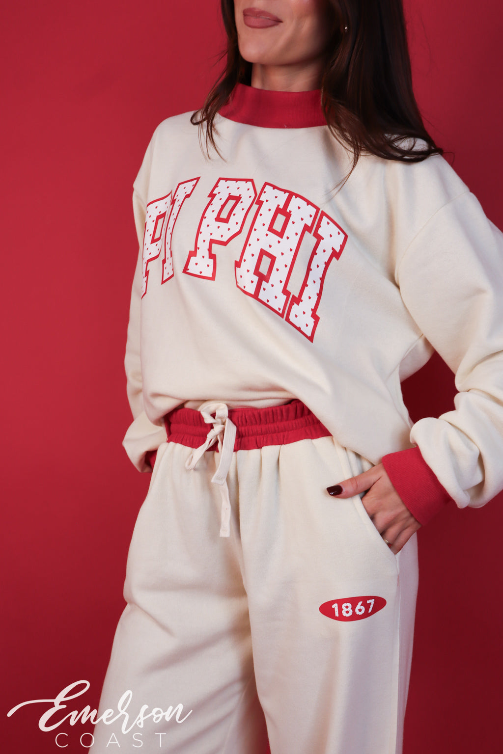 Pi Phi Valentines Mock Neck Set