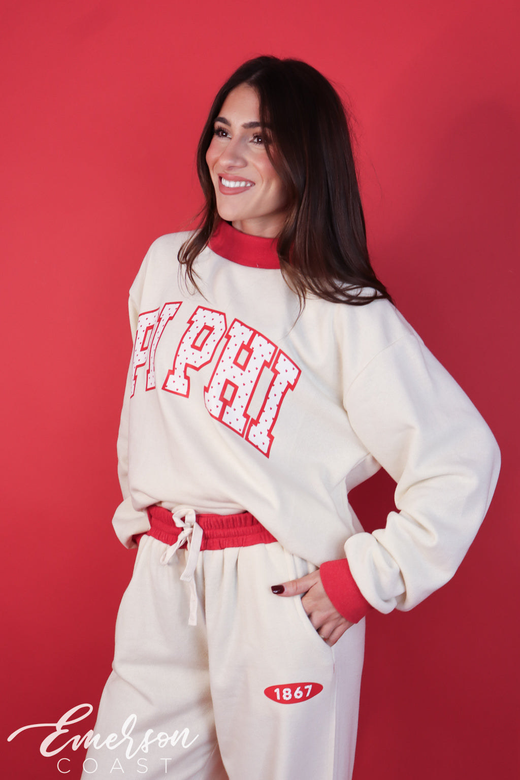 Pi Phi Valentines Mock Neck Set