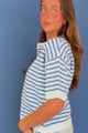 Kappa Blue Striped Short Sleeve Cardigan