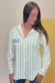 Tri Delta Light Yellow Stripe Button Down Shirt
