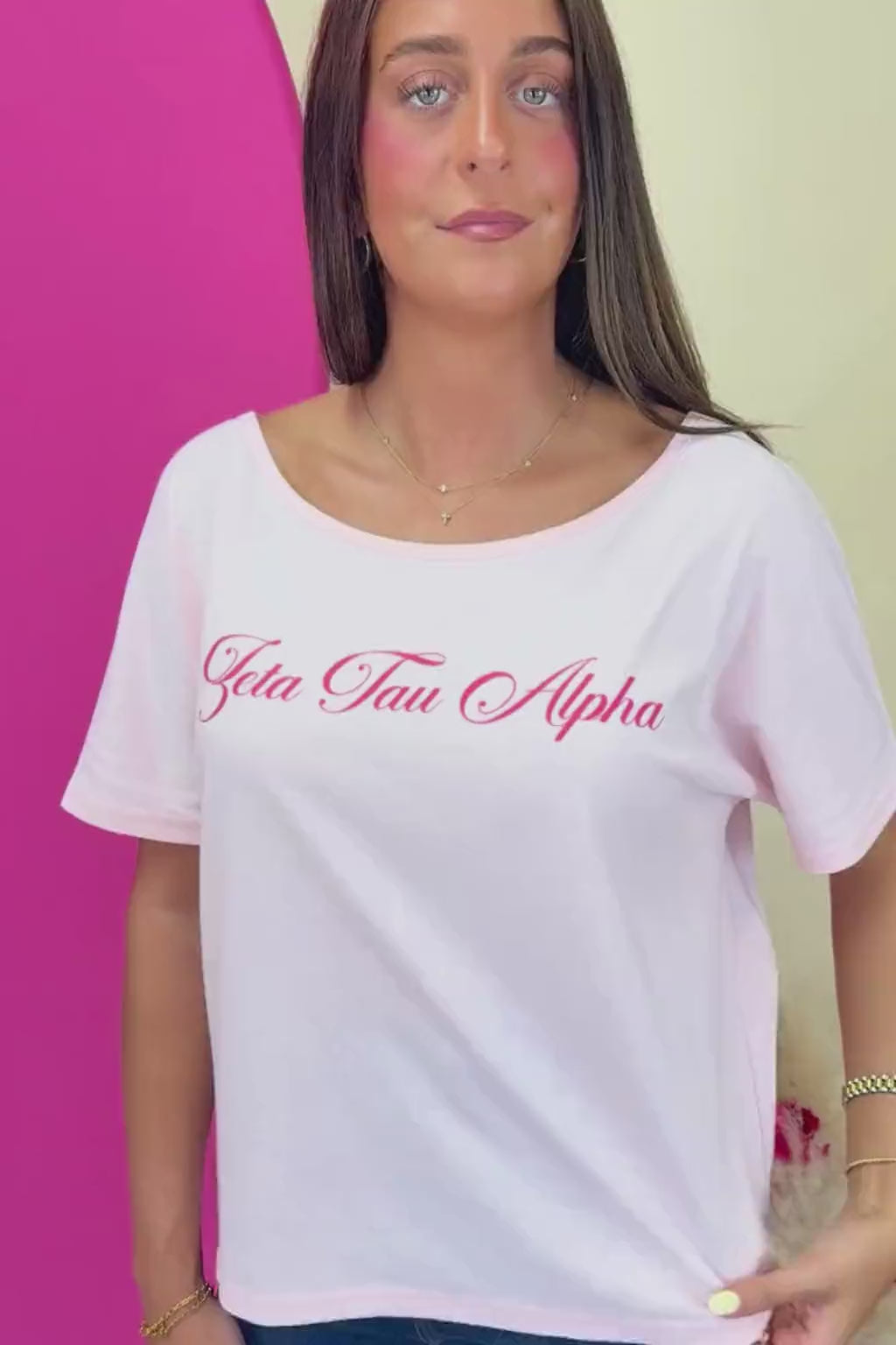 Zeta Tau Alpha Script Recruitment Slouchy Tee
