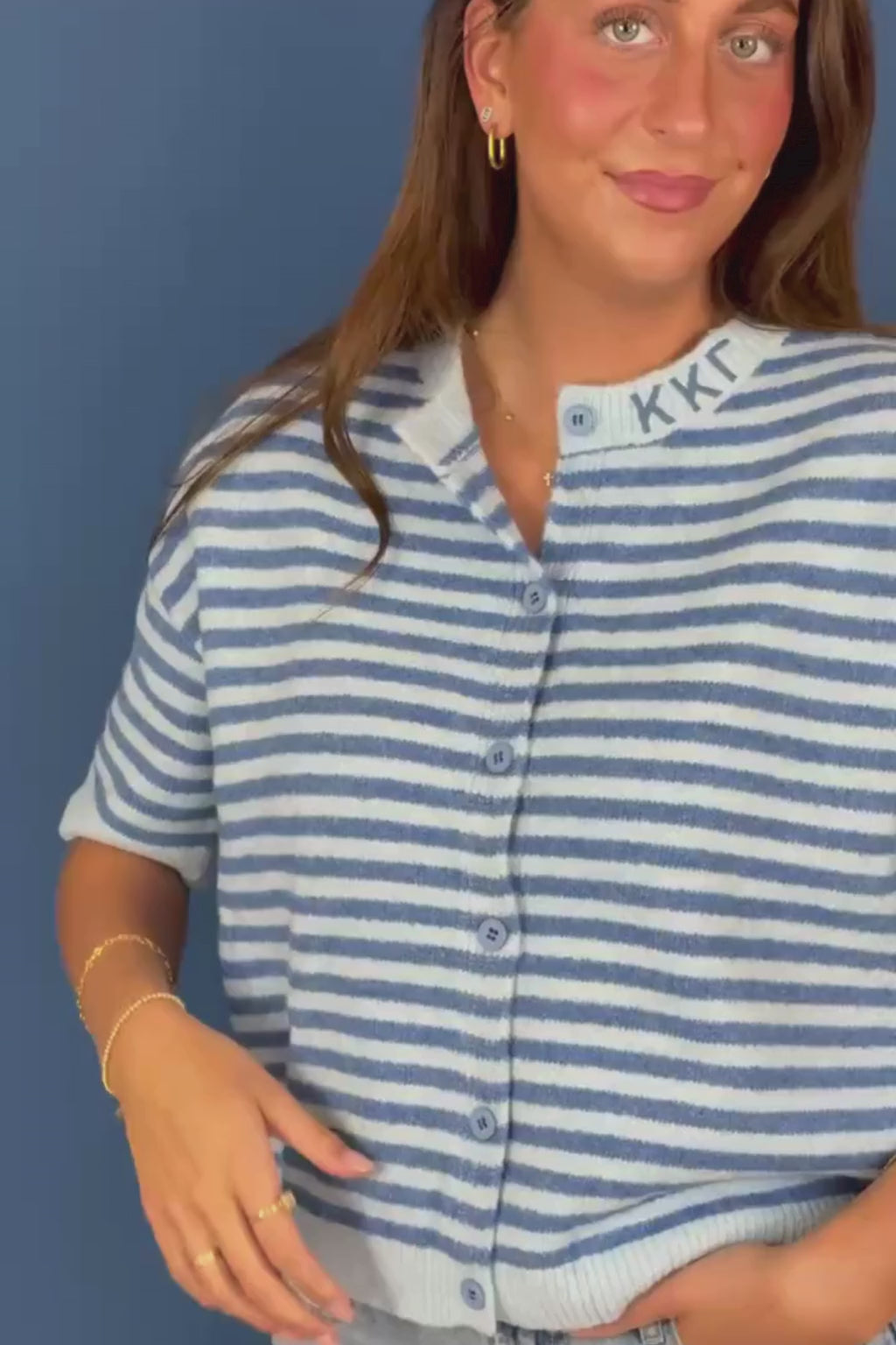 Emerson Coast Exclusive Striped Short Sleeve Cardigan