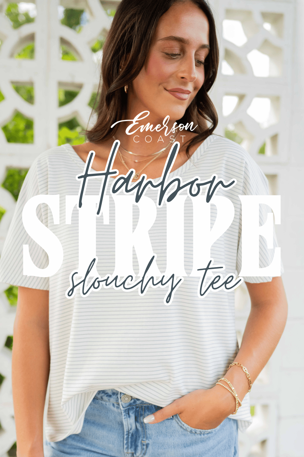 Emerson Coast Harbor Stripe Slouchy Tee