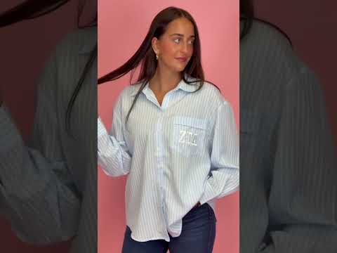 Sorority Pastel Striped Budget Button Down Shirt