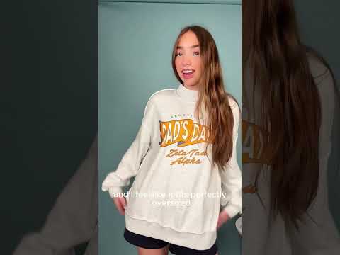 Zeta Tau Alpha Dad's Day Gray Reversible Mockneck