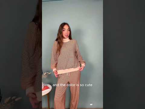 Emerson Coast Tan/Cream Striped Mockneck and Pants Set