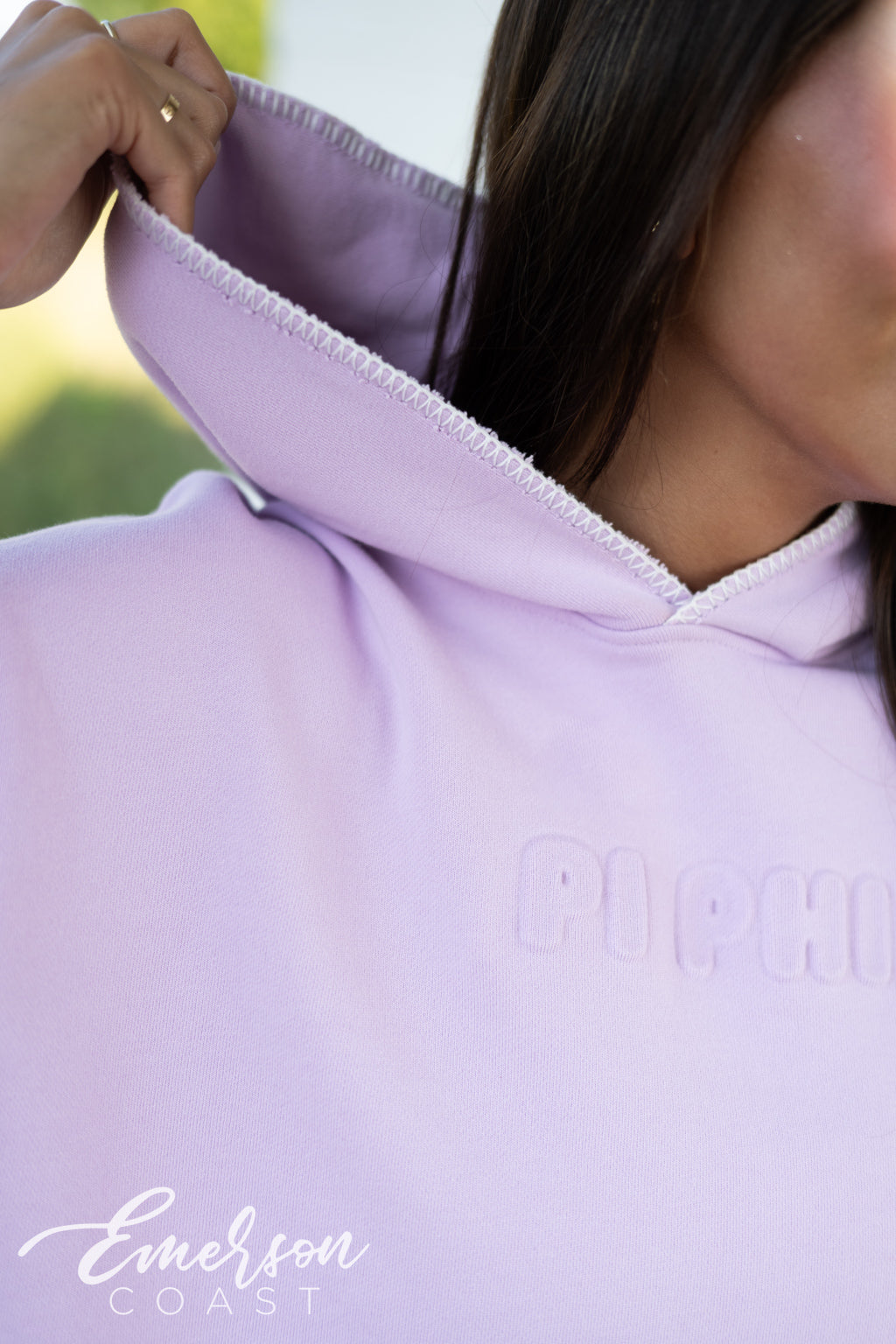 Pi Phi Embossed Lilac Hoodie and Shorts Set