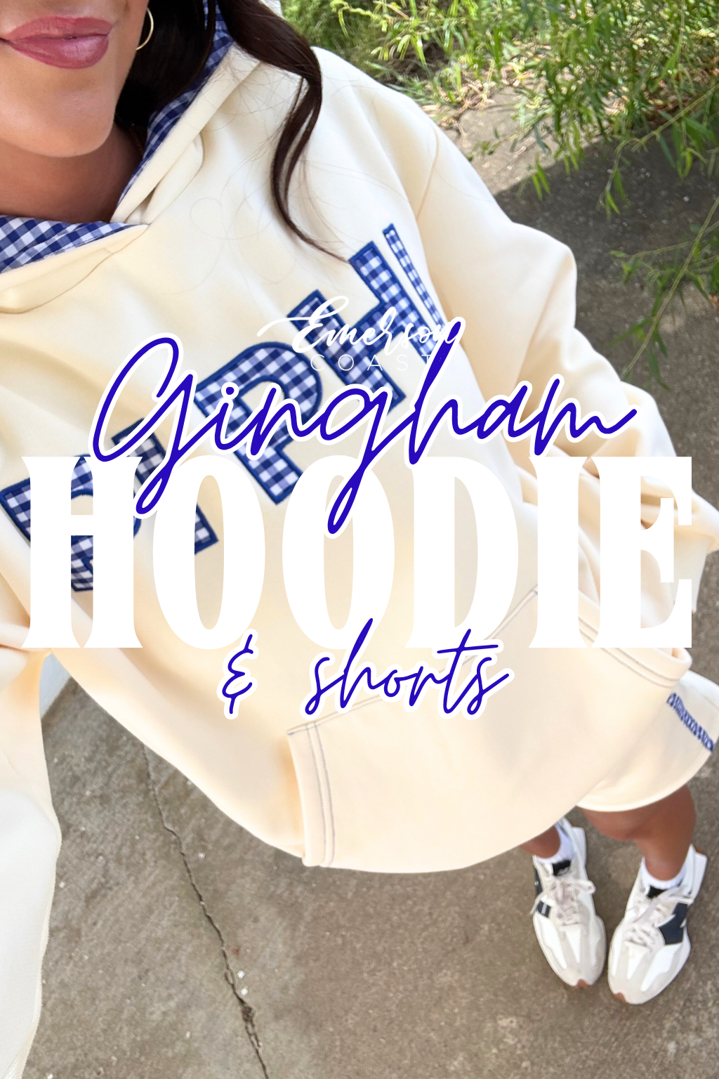Pi Phi Blue Gingham Applique Hoodie Set