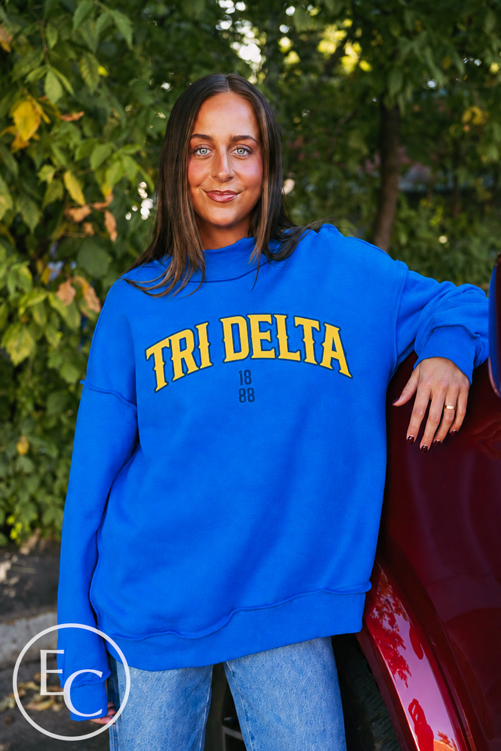Tri Delta 1888 Screenprint Mockneck