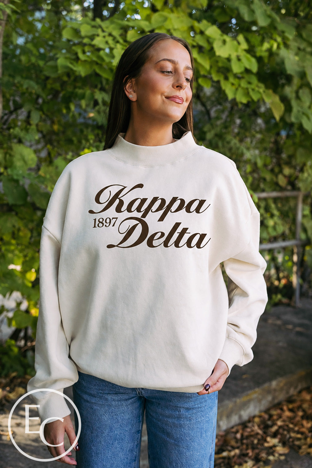 Kappa Delta 1897 Dark Chocolate Screenprint Mockneck