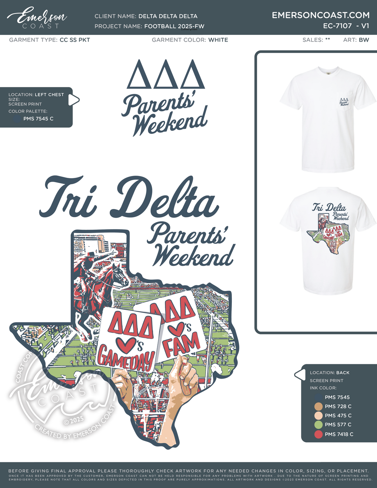 EC-7107 NEW Delta Delta Delta Texas Tech University Football 2025-FW