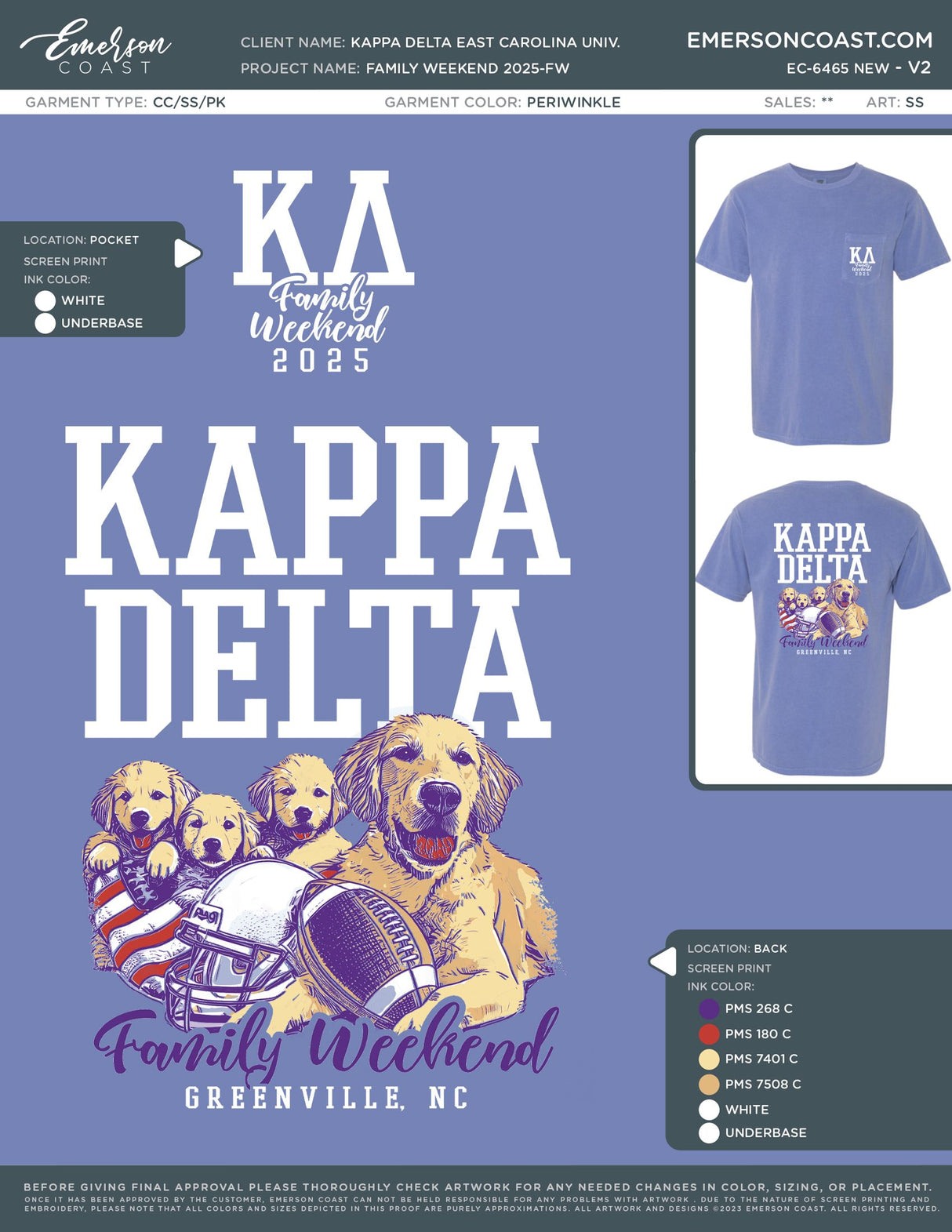 EC-6465 NEW Kappa Delta East Carolina University Family Weekend 2025-FW