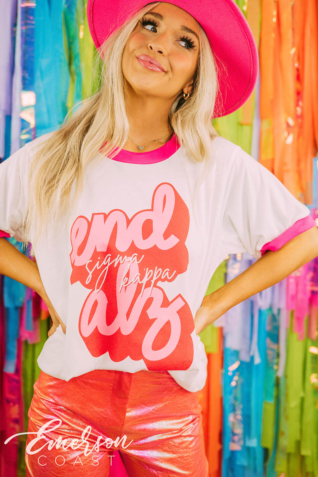Sigma Kappa Philanthropy End Alz Script Ringer Tee