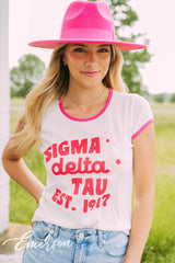 Sigma Delta Tau Pink Baby Ringer