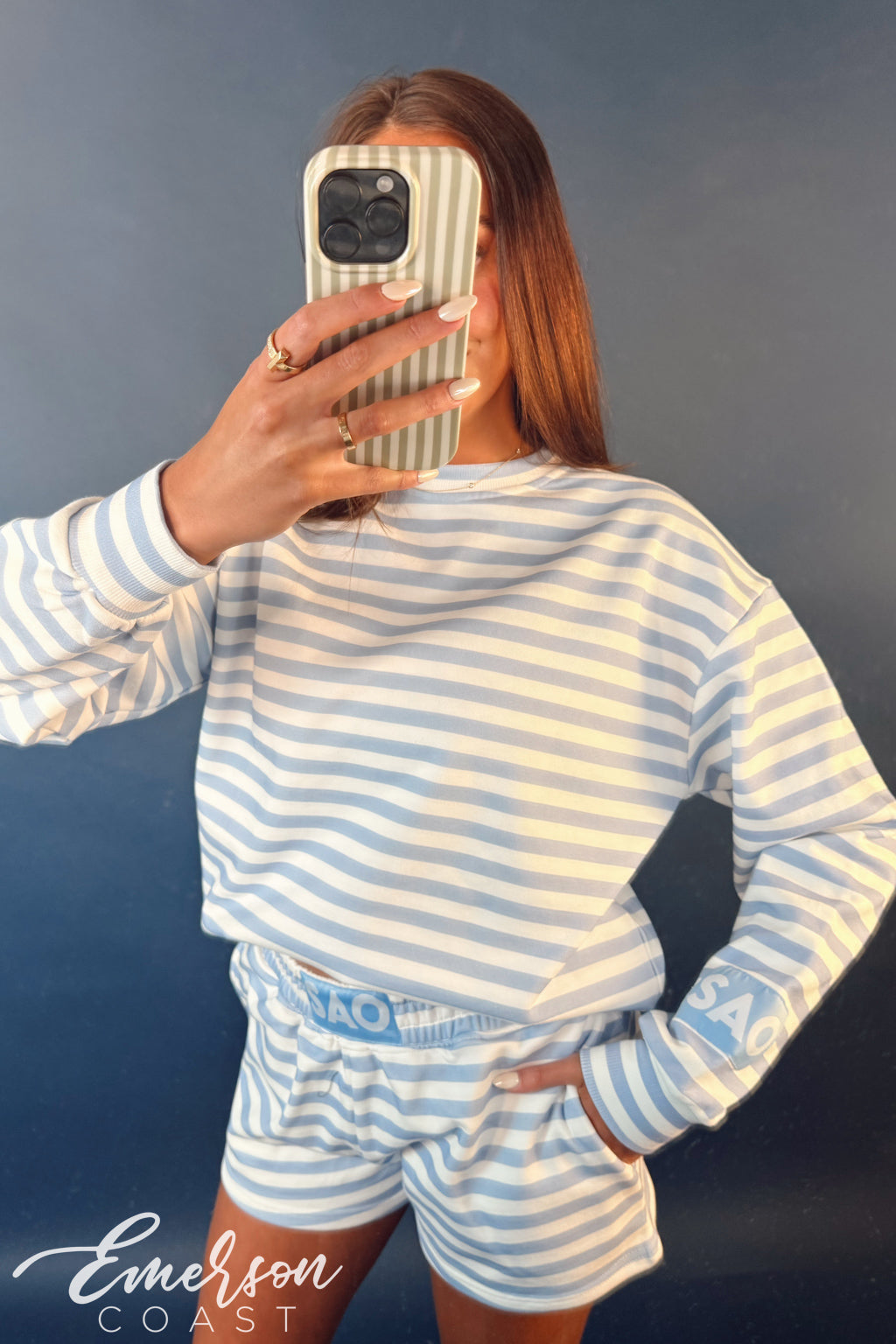 Sigma Alpha Omega Light Blue Striped Patch Set