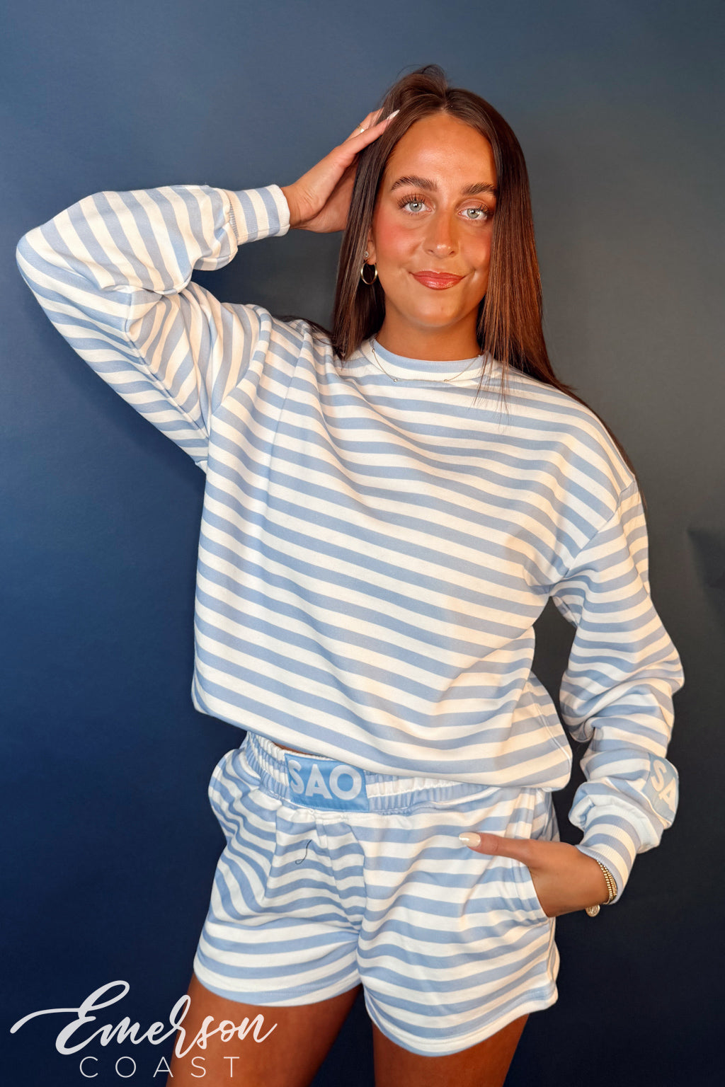 Sigma Alpha Omega Light Blue Striped Patch Set