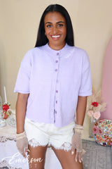 Sigma Kappa Lavender Short Sleeve Cardigan