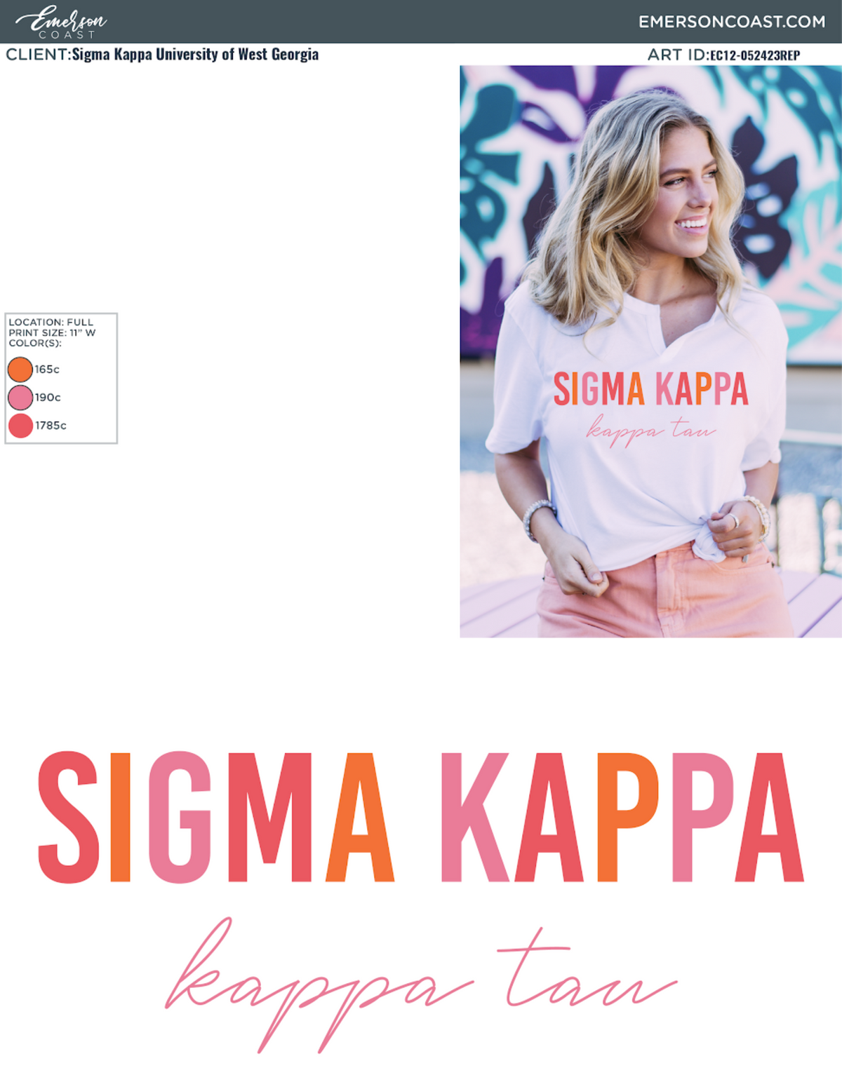 Sigma Kappa Colorful Recruitment Notch Tee