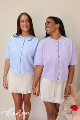 Sigma Kappa Lavender Short Sleeve Cardigan