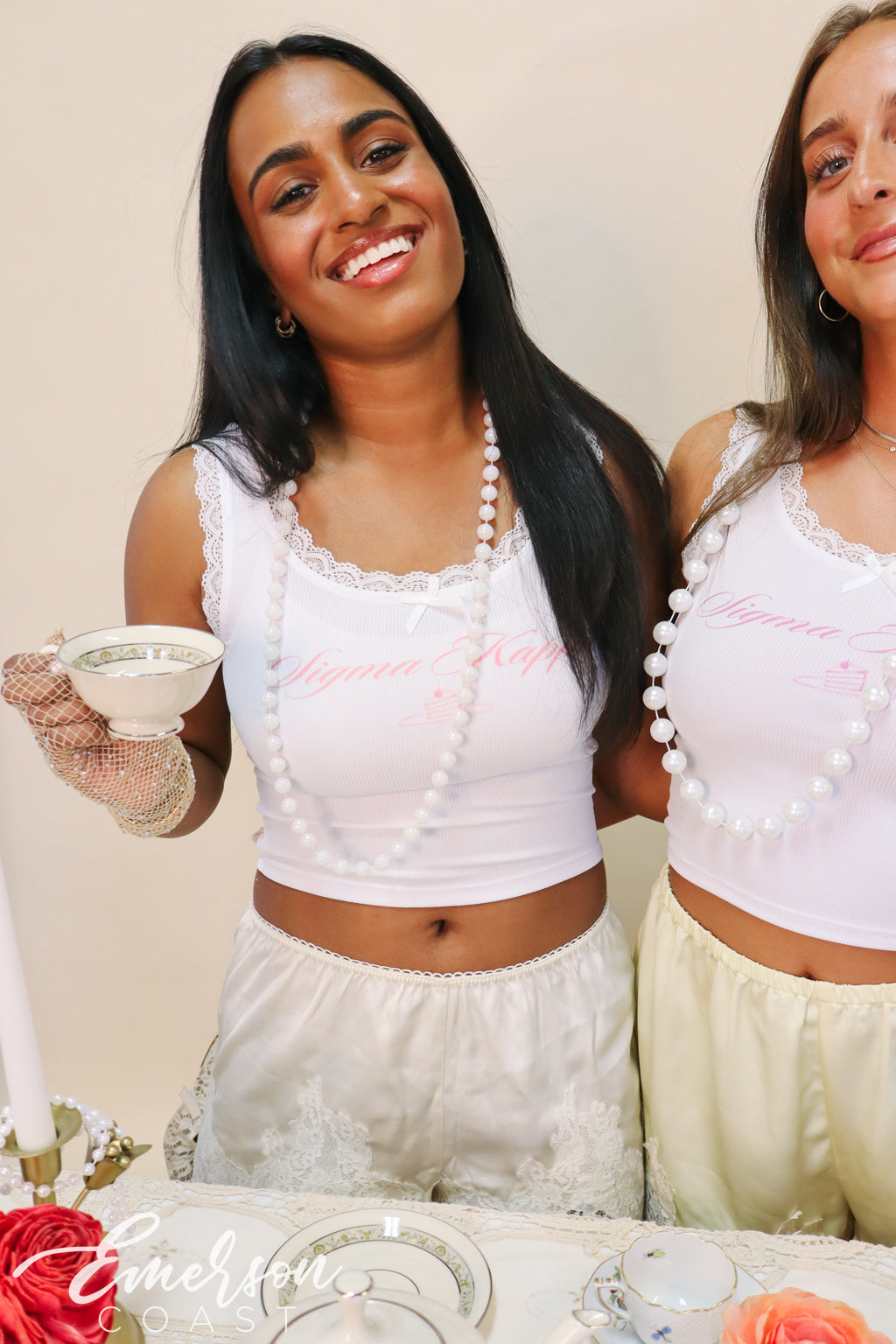 Sigma Kappa Tea Party Bid Day Lace Tank