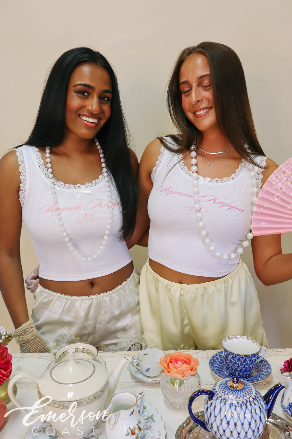 Sigma Kappa Tea Party Bid Day Lace Tank