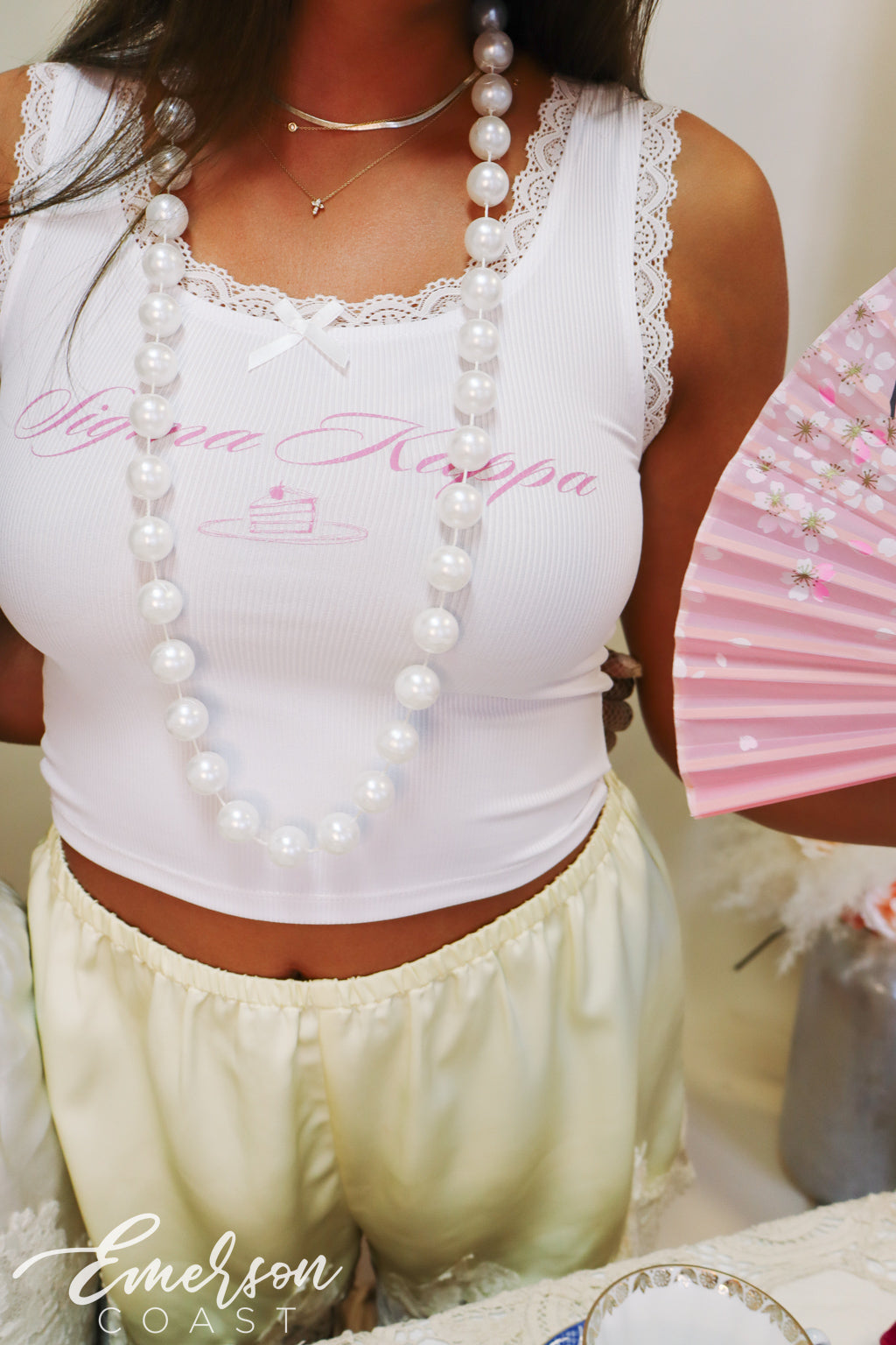 Sigma Kappa Tea Party Bid Day Lace Tank