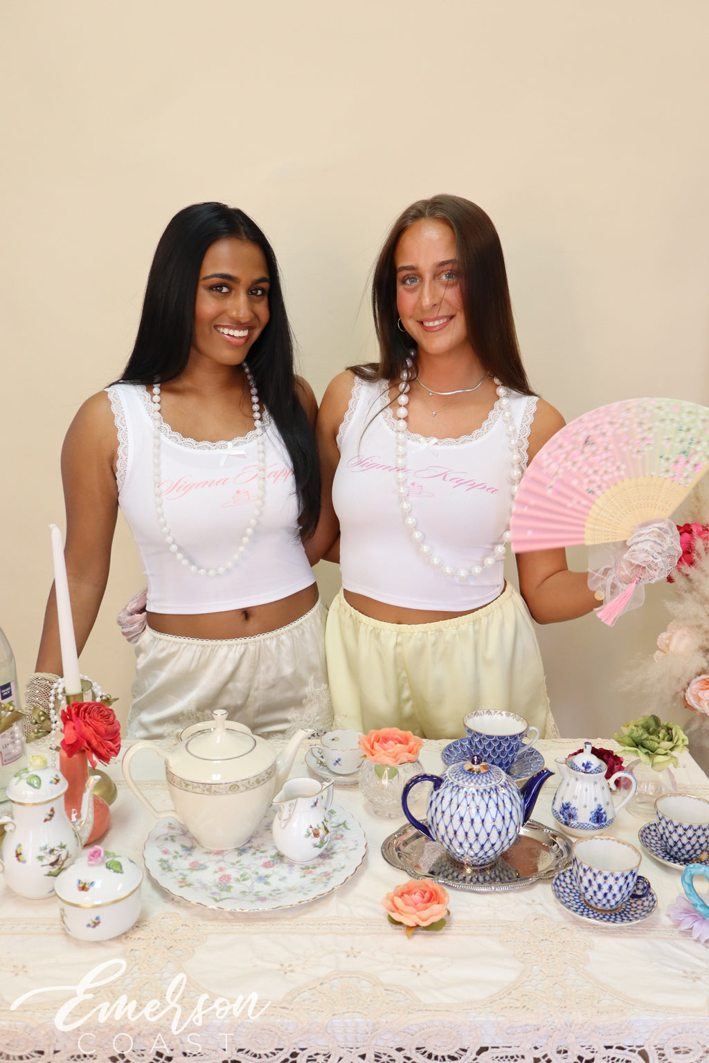 Sigma Kappa Tea Party Bid Day Lace Tank